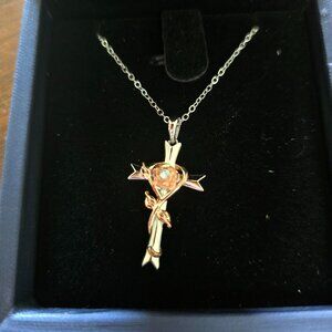 Sterling Silver Rose Cross Necklaces